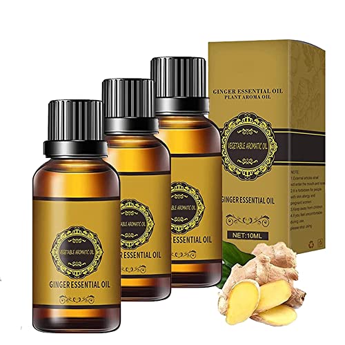 Belly Drainage Ginger Oil, Ginger Oil Lymphatic Drainage Massage, Belly Off Slimming Massage Oil on Stomach (10ml-3Pcs)