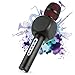 Produktbild Bluetooth Karaoke Mikrofon, Tragbarer Karaoke Player Lautsprecher Kompatibel Mit Apple Iphone Android Smartphone Oder PC, Home KTV Outdoor Party Muisc Spielen Singen Zu Jeder Zeit(Schwarz),Schwarz