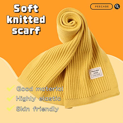 Peecabe Kids Scarf Soft Warm Knit Neck Warmer Winter Classic Scarf For Boys Girls (Yellow) #TOP2
