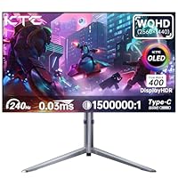 KTC 27-inch OLED Gaming Monitor | QHD 2560x1440P | 240Hz 0.03ms GTG | 1.5M:1 Contrast Ratio | DisplayHDR True Black 400 | 65W USB Type-C | Dual Speakers | Comes with Type-C, HDMI &amp; DP Cables Included