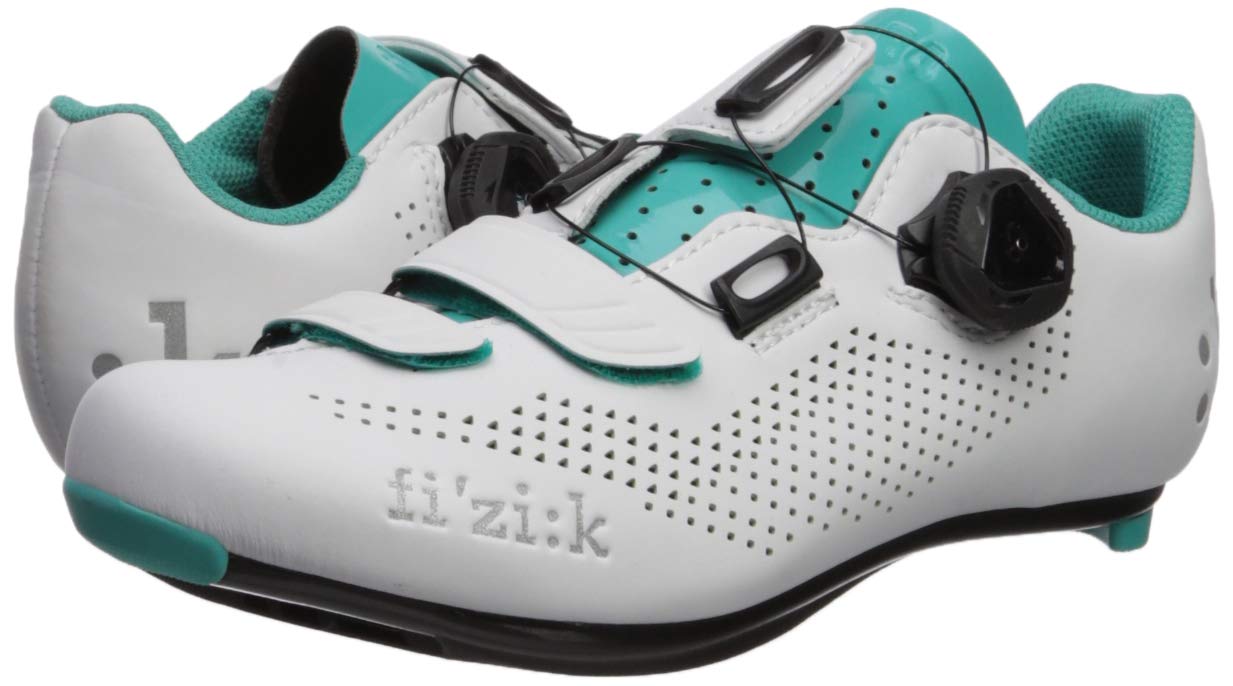 Fizik Women's R4 Donna BOA Road Cycling Shoes, White/Emerald Green