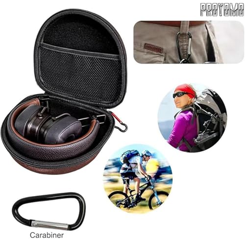 Image of Hard Eva Box Travel Carrying Bag Zipper Protective Pouch Cover Case Shockproof Storage Fits with USB Cable Compatible with Marshall Major 5 /4 /3 /2 Headphone (Brown)