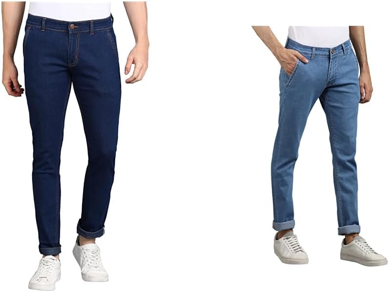 Supernova Inc.Men's Blue Slim Fit Solid Jeans Stretchable (suplpsjean-mblue-32) Men's Light Blue Slim Fit Solid Jeans Stretchable (suplpsjean-lblue-32)