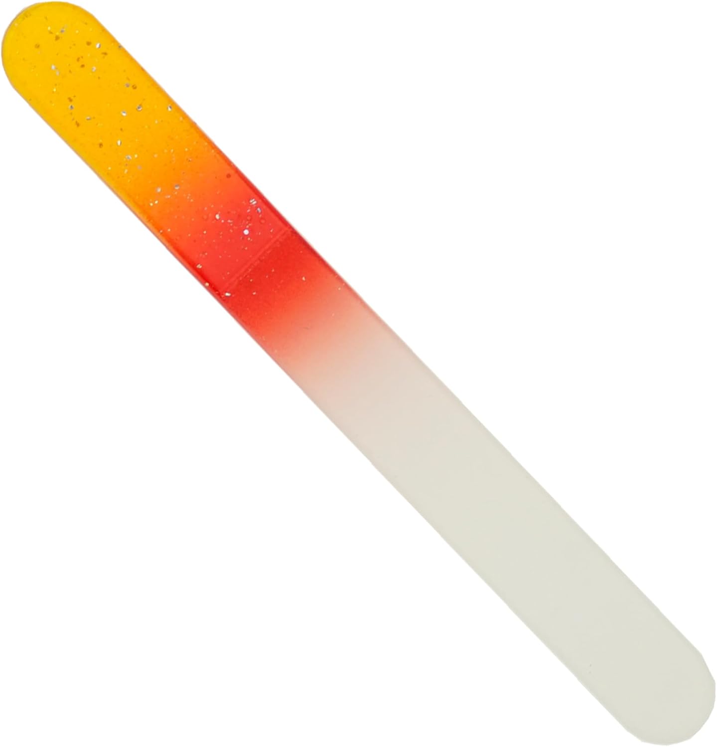Glass File Double-Sided Yellow/Red with Glitter Round on Both Sides Length 9 cm