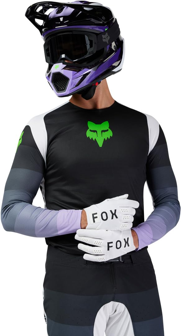 Fox Flexair Grid Maglia da Motocross, Nero/Porpora, L