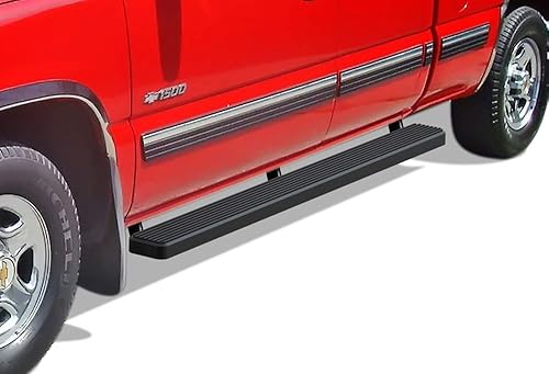 iBoard estribos para Chevy Silverado 1999-2013  GMC Sierra 15002500 doble cabina y 2500HD3500 2001-2014, Negro