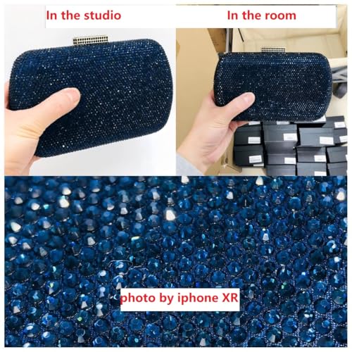 Image of Boutique De FGG Mini Rhinestone Clutch Purse,Evening Bags and Clutches for Women Formal,Crystal Clutch Bag Wedding Handbags