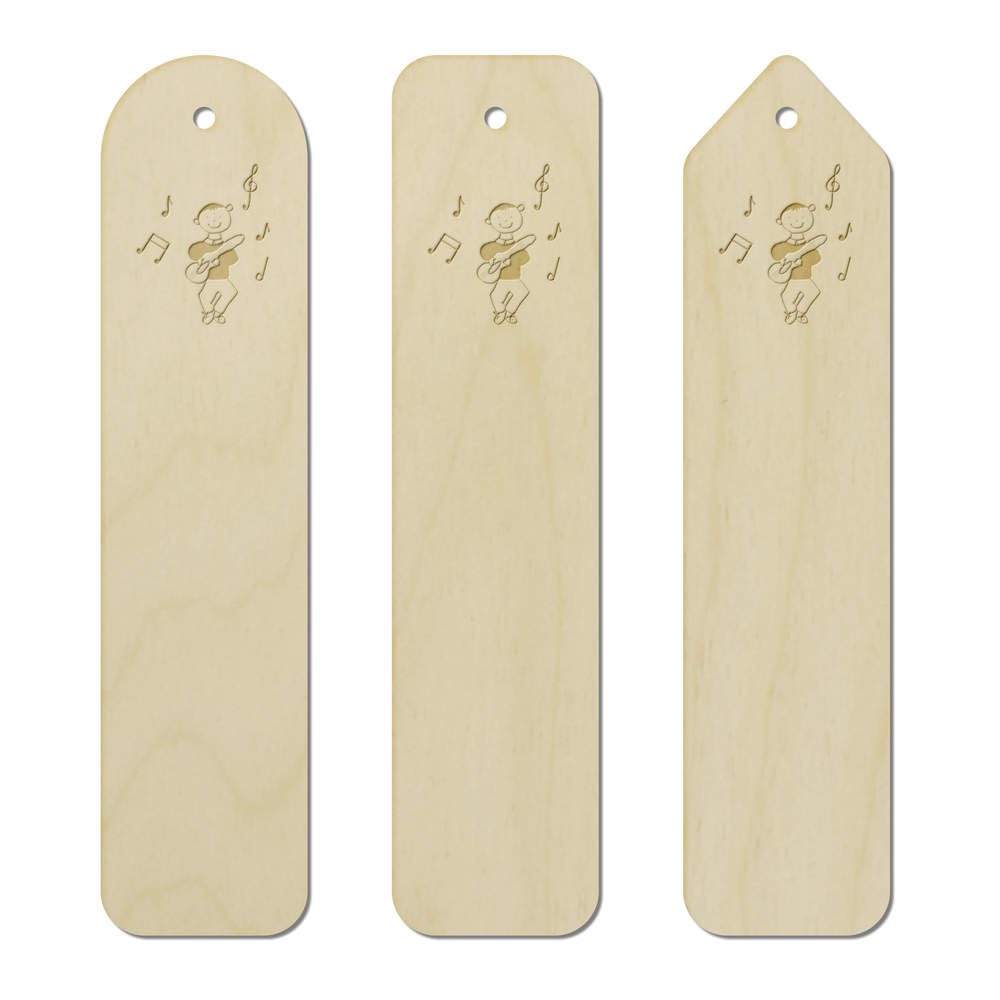 3 x 'Guitar boy' Birch Bookmarks (BK00029306)