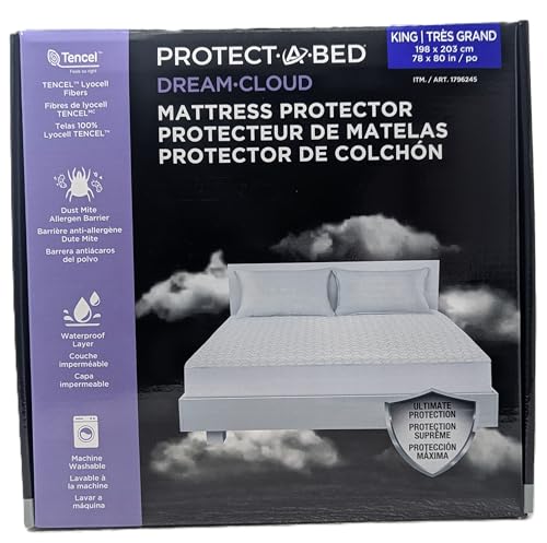 Protect-A-Bed Mattress Protector – Waterproof, Breathable, Tencel Lyocell Top – Available in Queen & King Sizes (King)