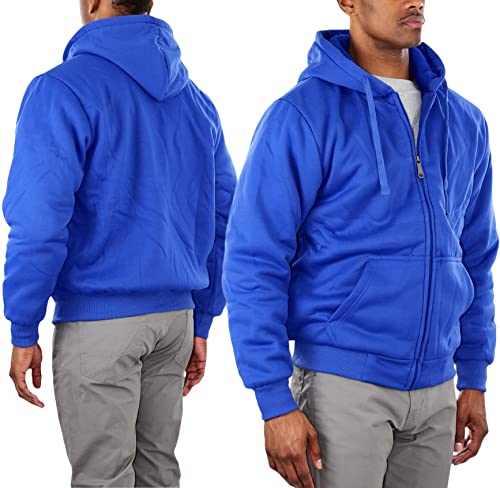 Image of ToBeInStyle Men's Polar Fleece Long Sleeve Zip Up Kangaroo Pocket Cold Weather Hoodie Jacket