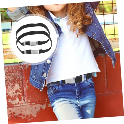 VALICLUD 2pcs Boy Girl Elastic Belt Black Waist Belt with Easy Pull Buckle for Boys and Girls Stretch Design for Comfortable Fit for School Uniforms and Casual Wear4