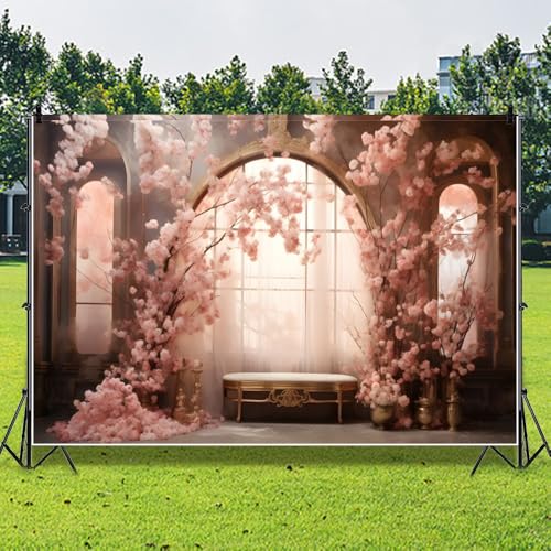 Fondo Fotográfico Leowefowa 10x8ft Flores Rosadas miniatura 4