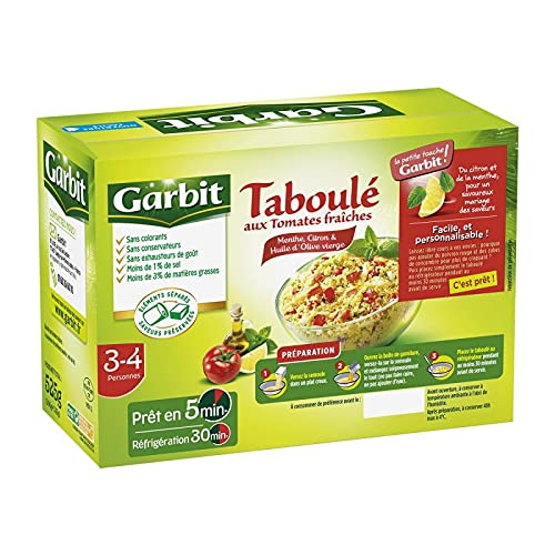GARBIT - Tabouléaux Dés De Tomates Fraiches Citron Menthe 3/4 Personnes 525G - ( Lot De 4 )