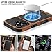 TENDLIN Magnetic Case Compatible with iPhone 17 Case Wood Grain with Carbon Fiber Texture Design Leather Hybrid Slim Cover (Compatible with MagSafe) Black