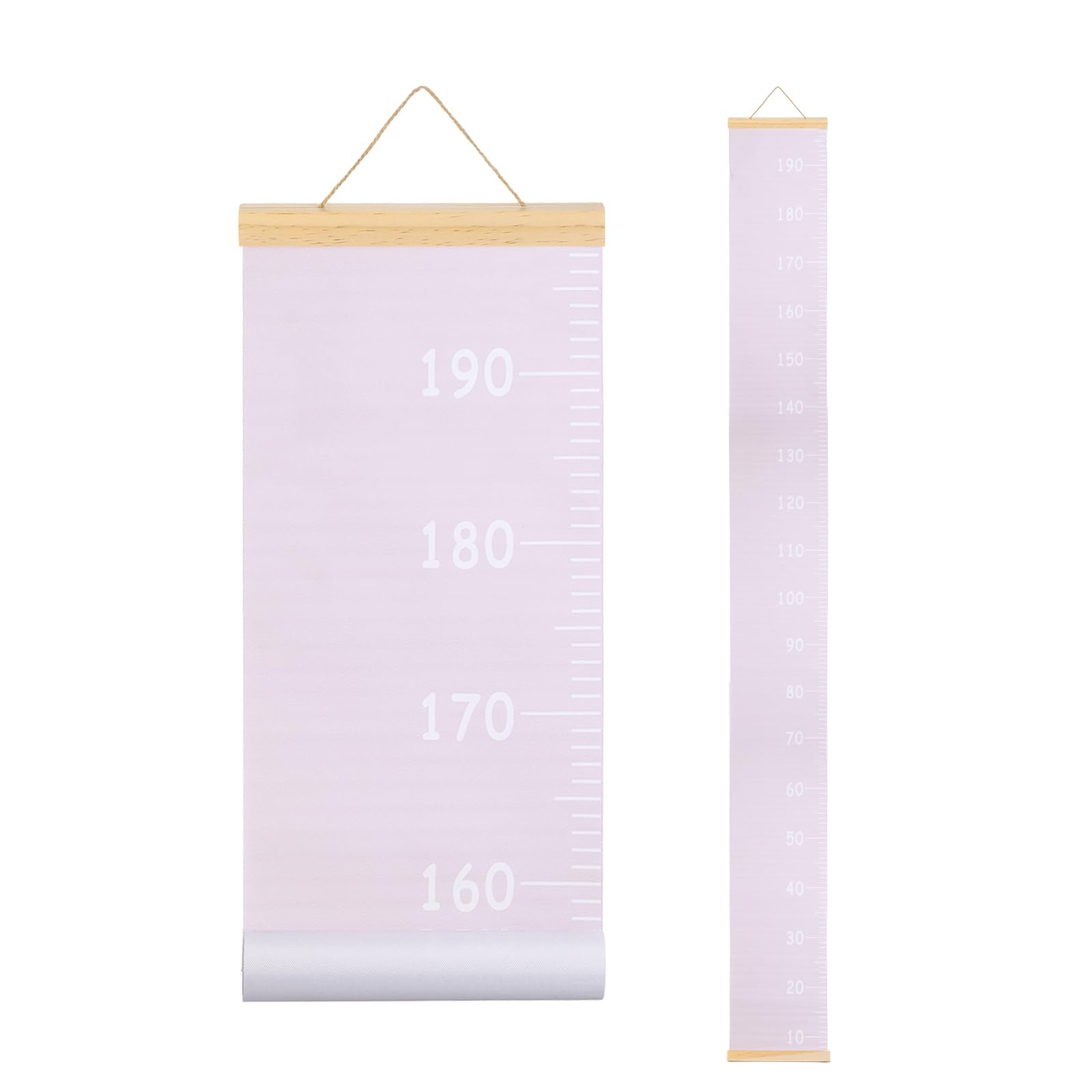Muiltvoe Growth Chart for Wall, 77" x 8" Removable Canvas Height Chart Ruler, Hanging Measurement Ruler for Bedroom Playroom Wall Decor (Pink, Morandi Colors)