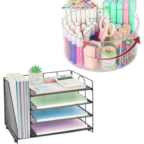 360° ratate Pen Organizer + Desk Organizer Cover