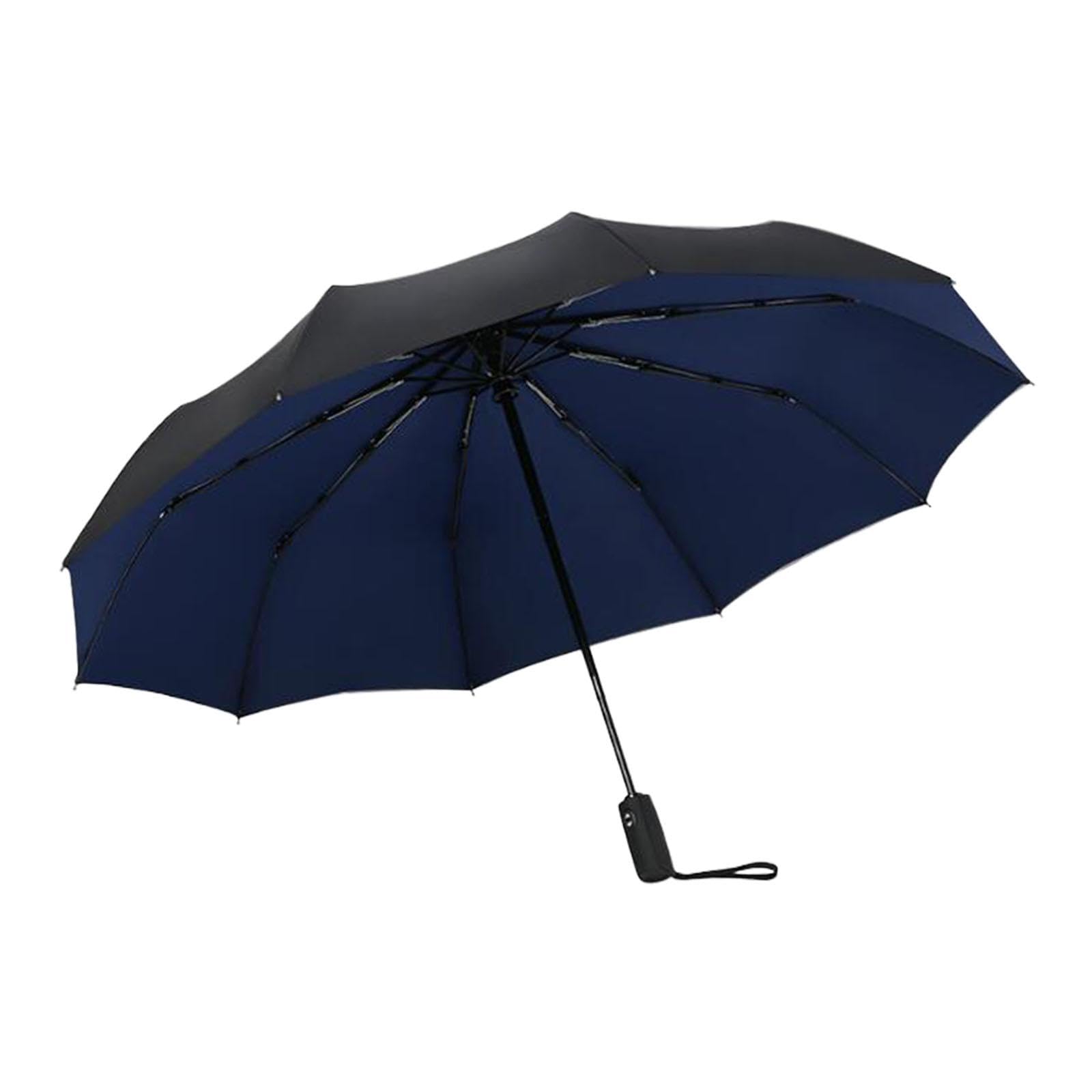 Automatic Folding Umbrella Easy Grip Strong for Men for Camping Hiking Trips Blue-picture-20