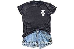 Magical Shirt for Women: Magic Kingdom Shirts Peace Sign Short Sleeve Tops for Family Vacation