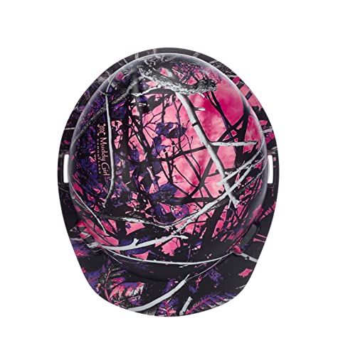 Msa 10204770 Hydro Dip V-Gard Cap Style Safety Hard Hat With Fas-Trac Iii Ratchet Suspension | Polyethylene Shell, Self Adjusting Crown Straps - Standard Size In Muddy Girl #TOP3