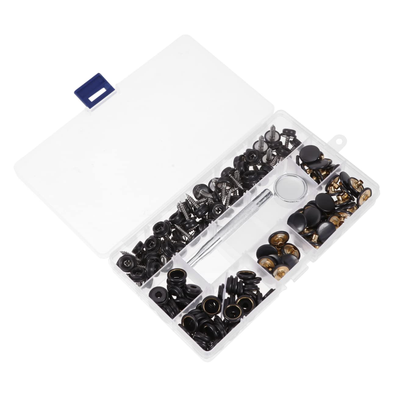 Boutons-pression métalliques noirs tentes canapés Lurrose kit de réparation avec vis