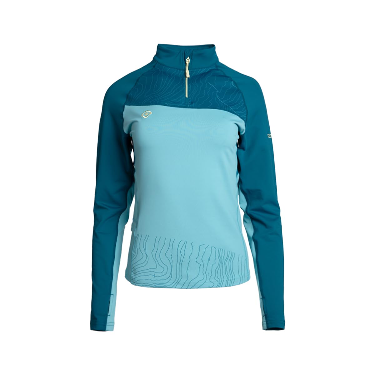 Izas Salem W Camiseta Técnica Manga Larga para Mujer Polar Stretch para Climas Fríos, Bi-elástica, Transpirable, Secado Rápido, Cuello Alto Cremallera, Presilla Pulgar, Costuras Planas