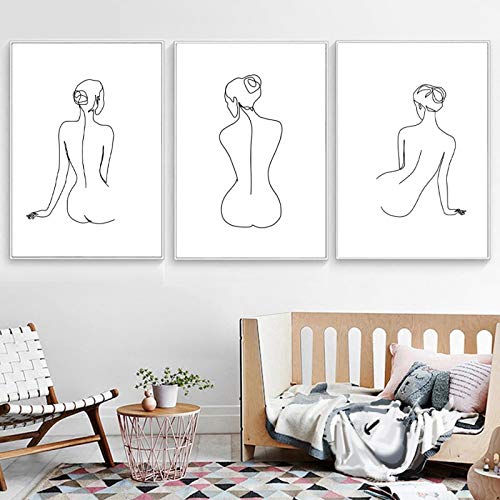 Dessin Au Trait Peinture Toile Décoration Murale Salon 70x100