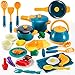 LINFUN KIDS Set da Cucina Giocattolo per Bambini Cucina Accessori Pentole e Padelle Cibo Giocattolo Regalo per Bambini Bambina 2 3 4 Anni