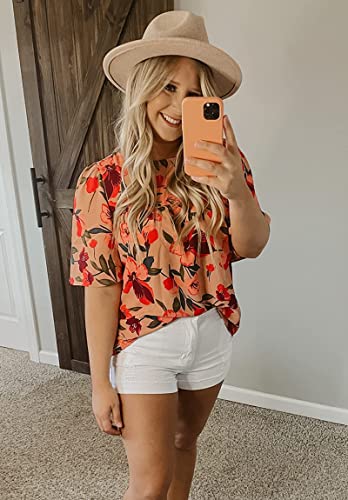 luvamia 2025 Blouses for Women Dressy Casual Floral Boho Babydoll Flowy Tops Summer Short Bell Sleeves Shirts4