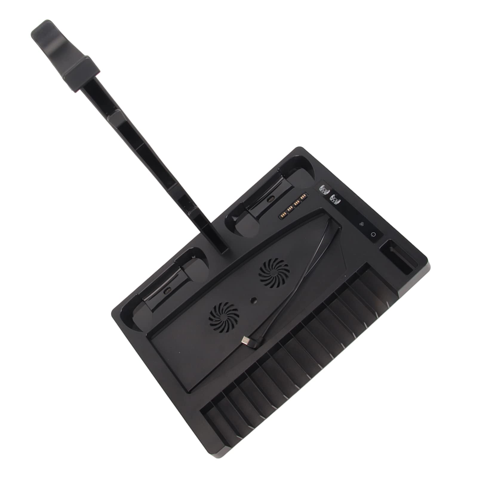 Supporto con Ventola di Raffreddamento e Caricabatterie per Controller per Console Verticale +15 Slot per Dischi di Gioco