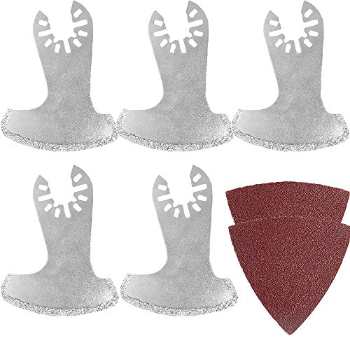 GracePainter Oscillating Multitool Quick Release Masonry Saw Blades,5 PCS Sling Blades Diamond Edge