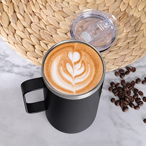 NymphFable 710ml Negro Taza termica Doble Pared Acero Inoxidable Vaso Termico Cafe con Tapa y asa Vaso Termo Cafe para… - Imagen 8