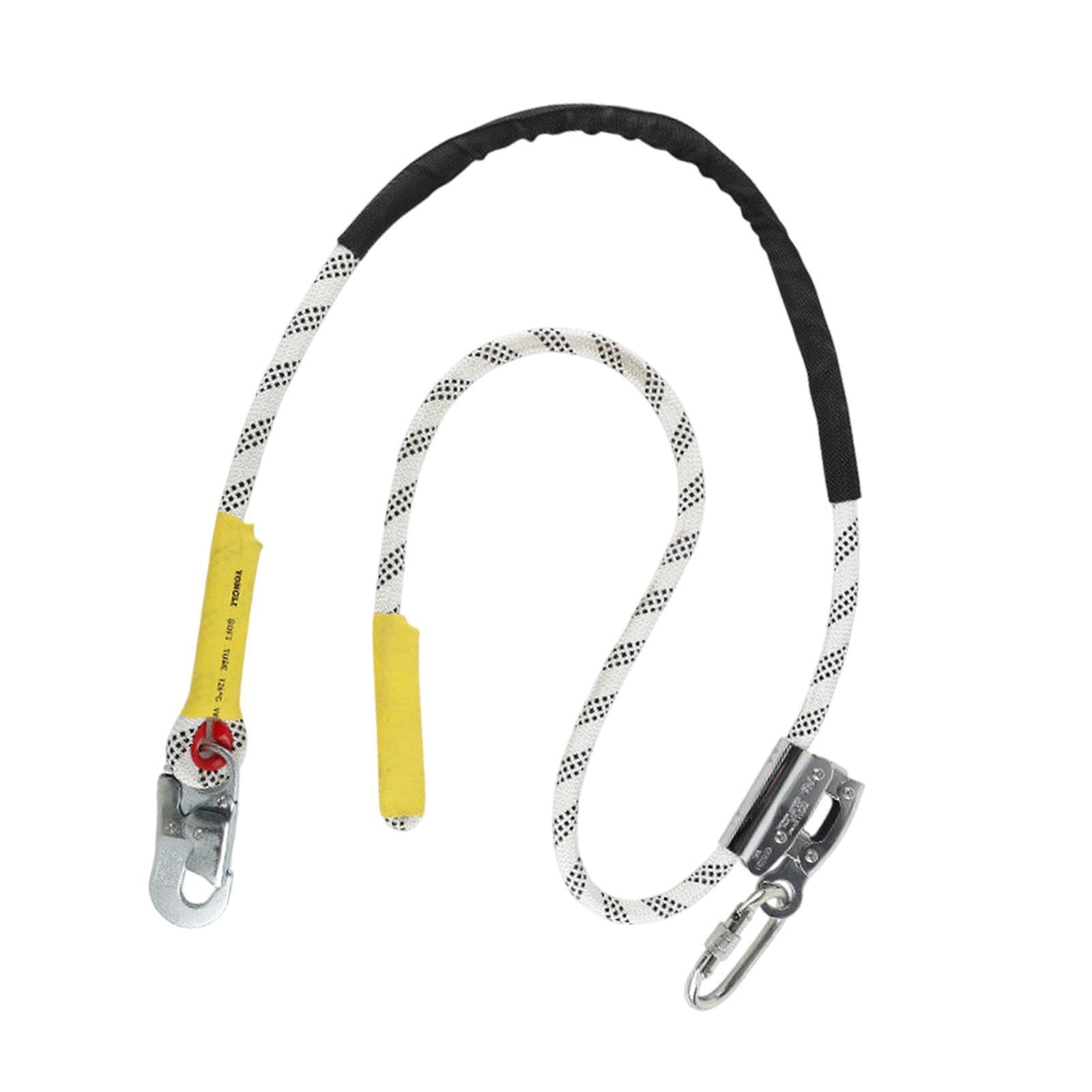 Harilla Longe de positionnement pour arboriste Sangle de positionnement robuste réglable avec mousqueton en acier pour équipement de construction de clôtures, 2 Mètres