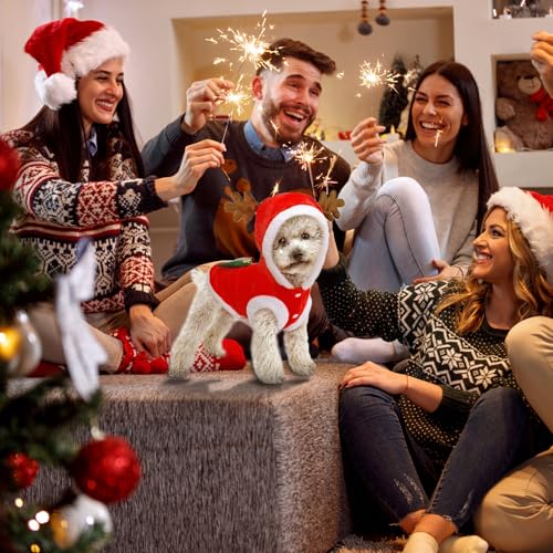 Hunde Weihnachtskostüm, Hundekostüm Weihnachten, Christbaum Hundemantel für Kleine Mittel Große Hundebekleidung Weihnachtsmütze, Weihnachtsbaum Kostüm für Hunde, Weihnachtspullover Haustier Hoodie