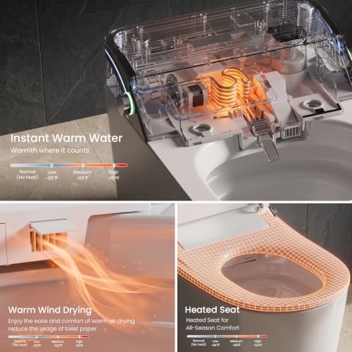 Image of Smart Toilet with Heated Seat,with Warm Water Sprayer and Dryer