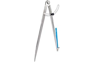 ZLKSKER Premium Quality 10 inch Lockable Wing Divider Leather Work Compass With Pencil Holder