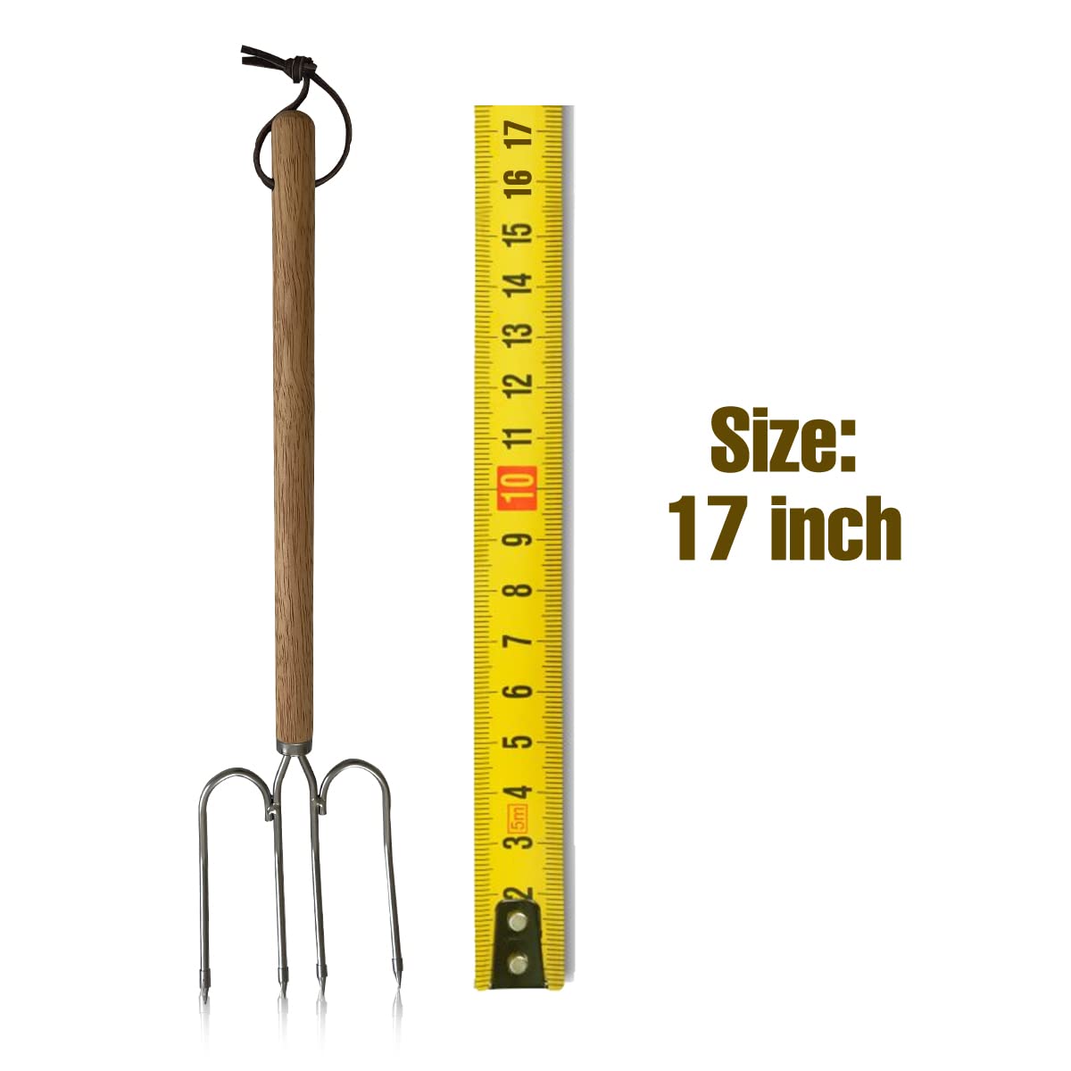 Stainless Steel Meat Forks, Set of 2 Long Handles Poultry Forks for Lifting and Turning Large Roast, Ham & Big Turkey, 17 Inch, Heavy Duty, Wooden Handle With Strap — Amazon image 7