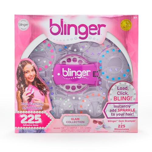 Blinger Ultimate Set, Glam Collection, Comes with Glam Styling Tool & 225 Gems - Load, Click, Bling! Hair, Fashion, Anything! (Amazon Exclusive)