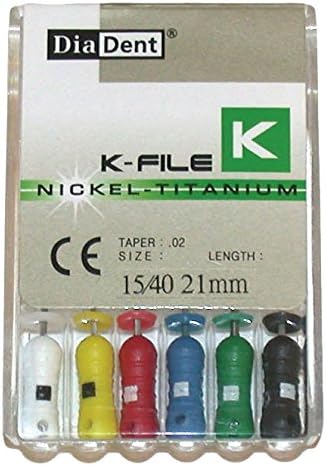 DiaDent 502-114 K-File, 21mm Length, 80 Tip Size, Pack of 6