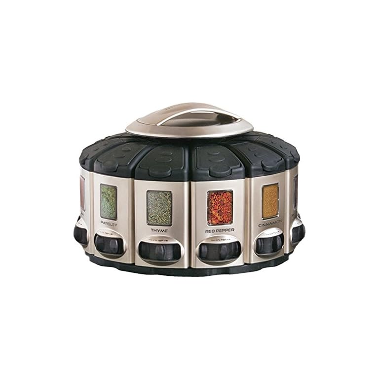 KitchenArt 57010 Select-A-Spice Auto-Measure Carousel Professional Series, Satin