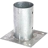 madera para vallas exterior Acero galvanizado GAH-Albert - Base protectora para postes de madera redondos (galvanizada a fuego, para atornillar)