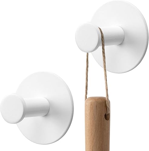 Miniatura 9 de Ganchos para toallas de pared para colgar ganchos autoadhesivos de acero inoxidable, ganchos para dormitorio, cocina, baño, paquete de 2 (color