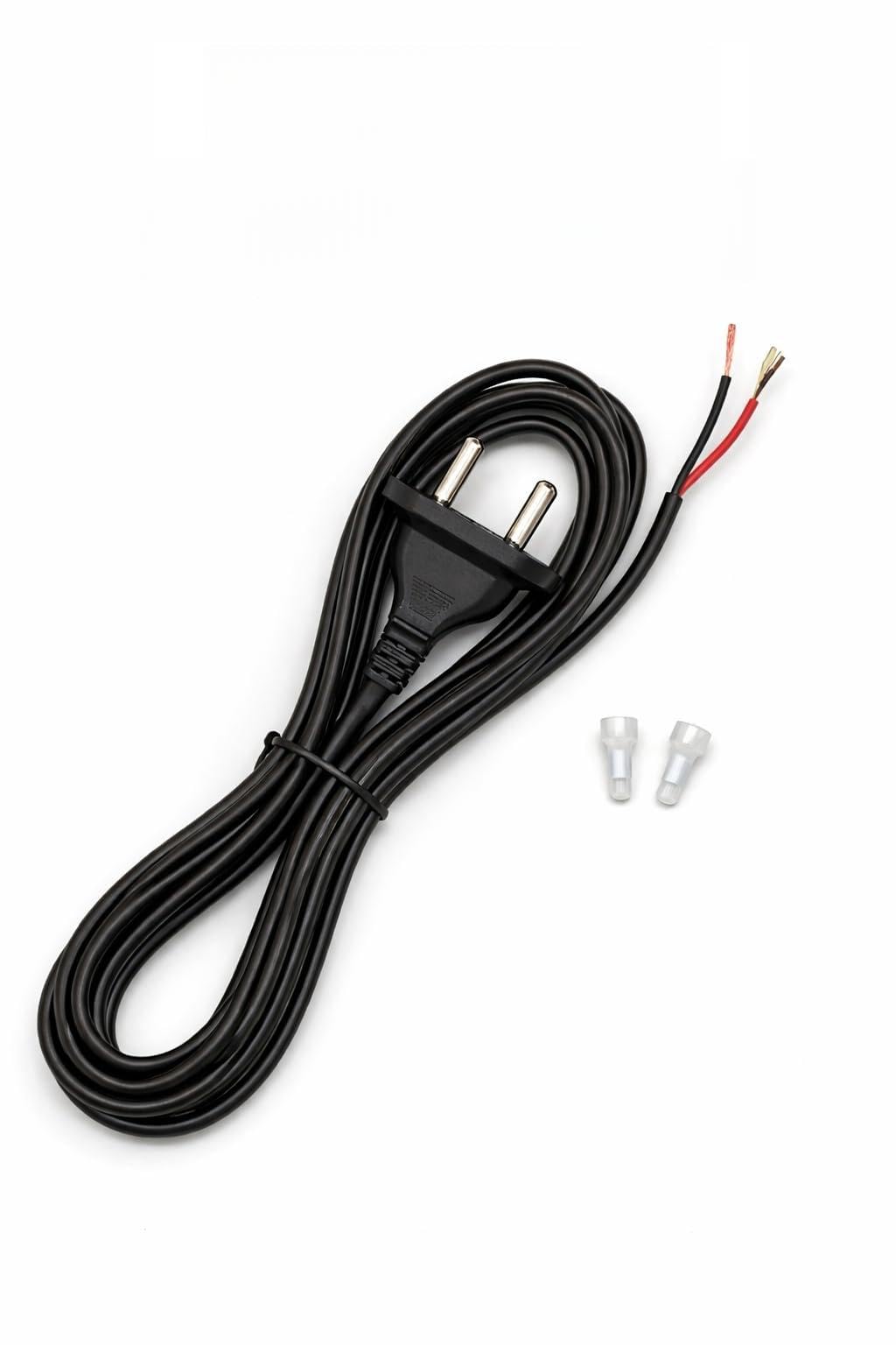 2 Meter Power Cord 5A | 2 Pin Plug Wire with Open End | Pre-Stripped Cable with Crimp Connectors | Heavy Duty Electrical Wire for Appliances & Lab Use-image-32
