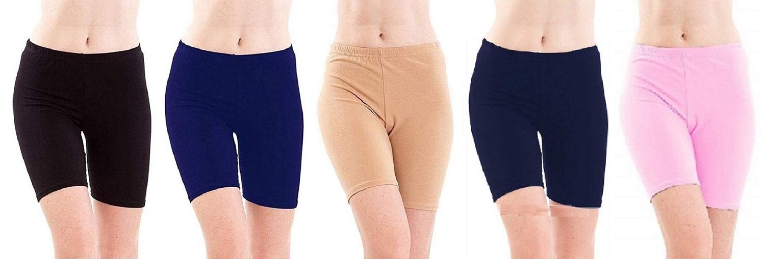feelblue Women Skinny, Casual/Sports Shorts for Yoga,Gym,Cycling,Casual Wear, Free Size(Pack of 5)-picture-45
