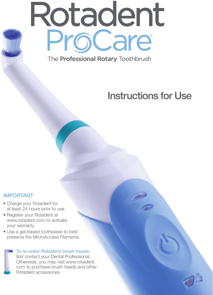 Rotadent ProCare Short-Tip Replacement Brush Head; FITS The ROTADENT PROCARE/Contour Toothbrush Models ONLY (Does NOT FIT The Classic, Legacy, OR Plus Models)…