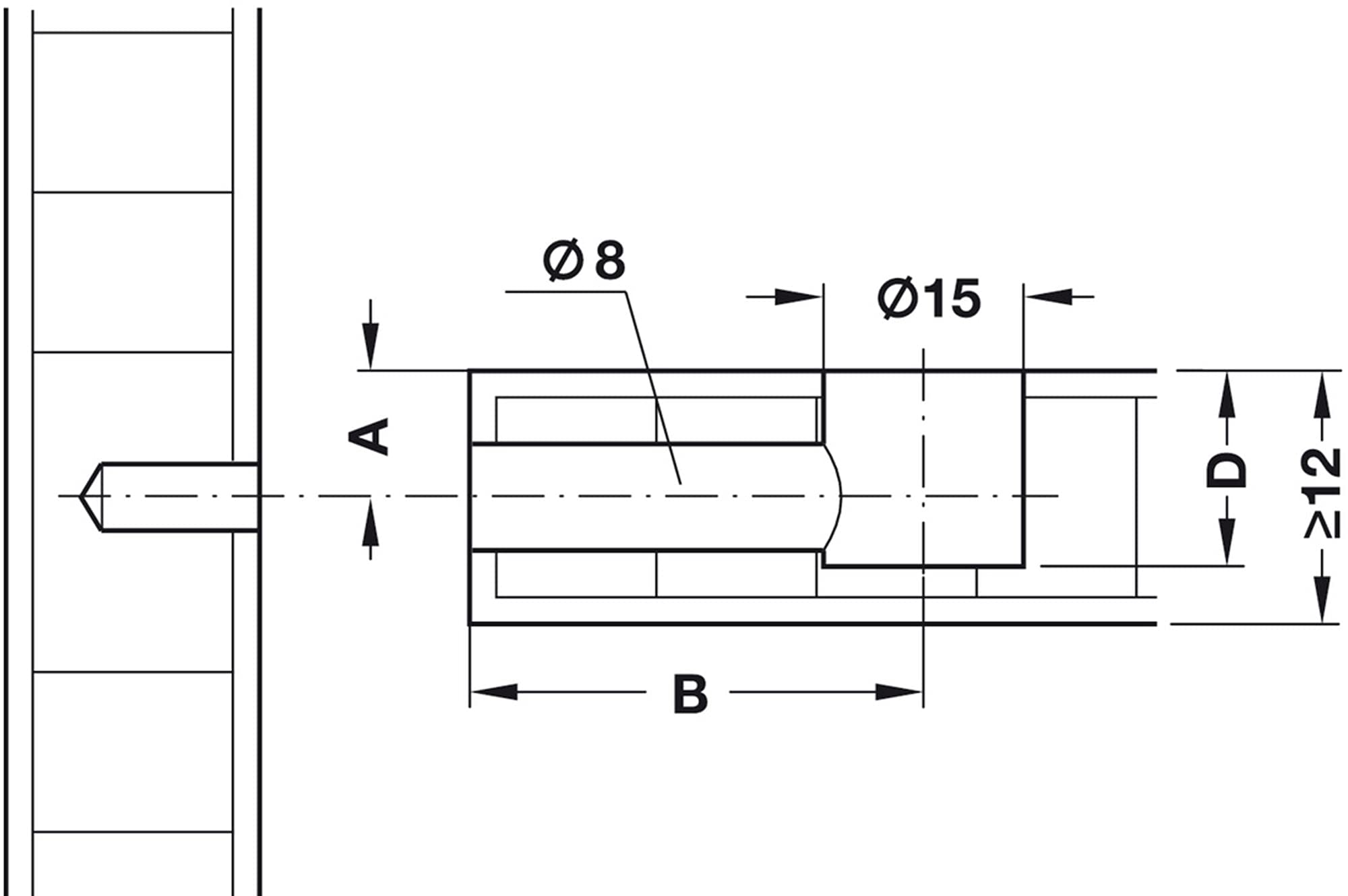 Exzenterbolzen 34mm S100 für Bohrloch-Ø5mm + Exzenterverbinder Minifix 15 (100)