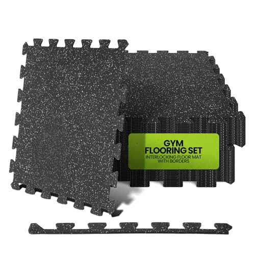 Rage Fitness Gym Flooring Set, 6 Tiles, 0.25” Rubber Mats