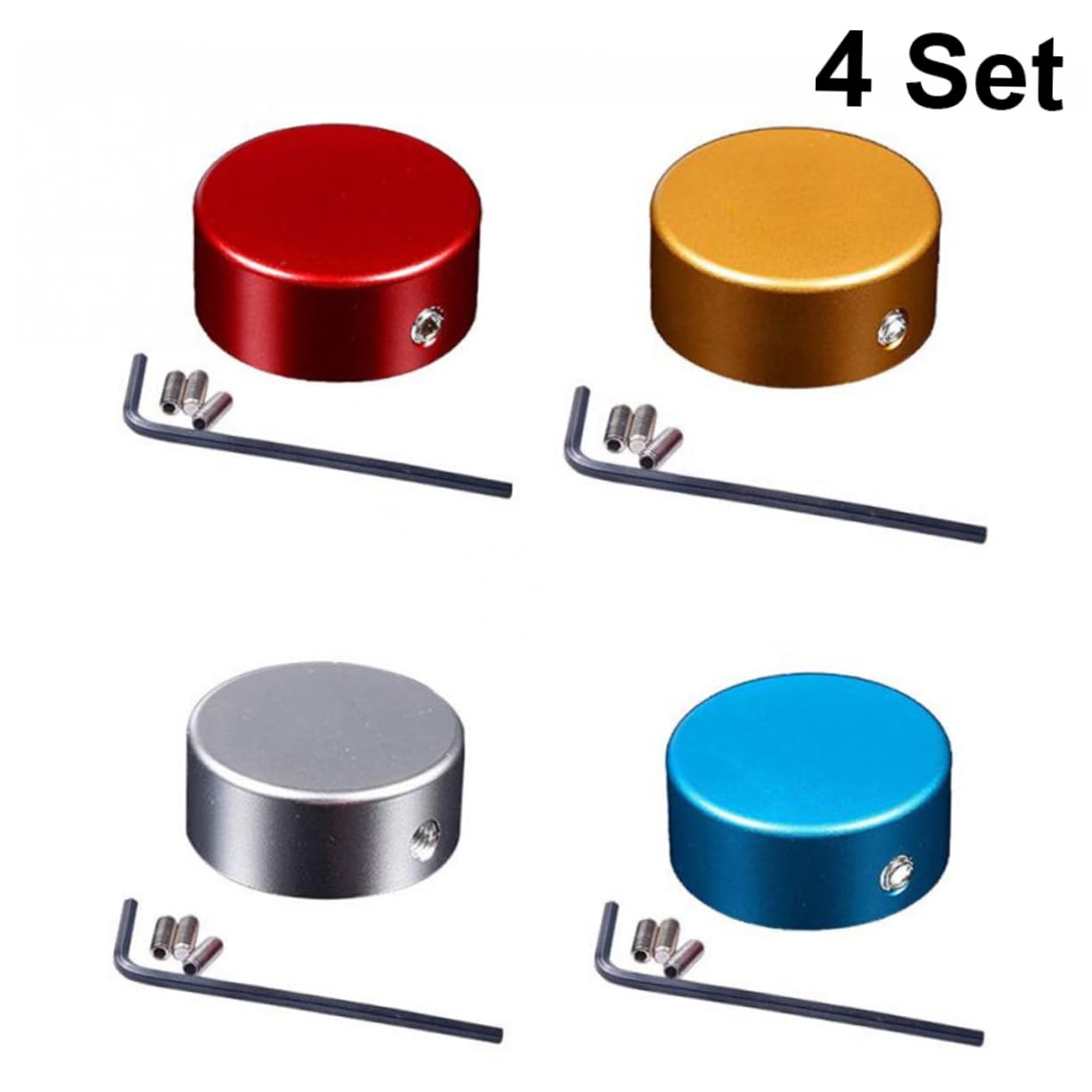 ibasenice 12ensembles Capuchons Aluminium Pour Pédales De Guitare De Toppers Bleu Vin Avec Accessoires Inclus Pour Effets De Guitare