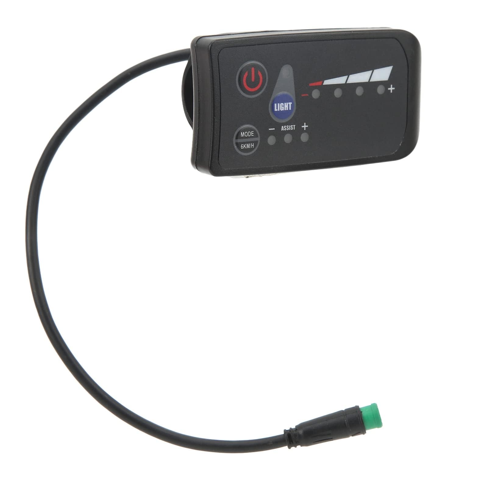 Agatige Electric Bike LCD Display Panel, 5 Pin Interface Electric Bike Power Display Meter with Waterproof Connector Modification Accessories for Electric Bicycles (36V)
