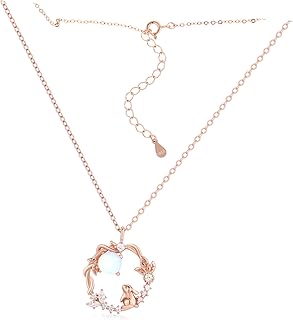 Collar De Conejo Colgante De Conejo Encantos De Conejo Collares De Para Mujer Collar De Animales Joyas De Margarita Collar Ajustable Lindo Collar Silver 925 Plata