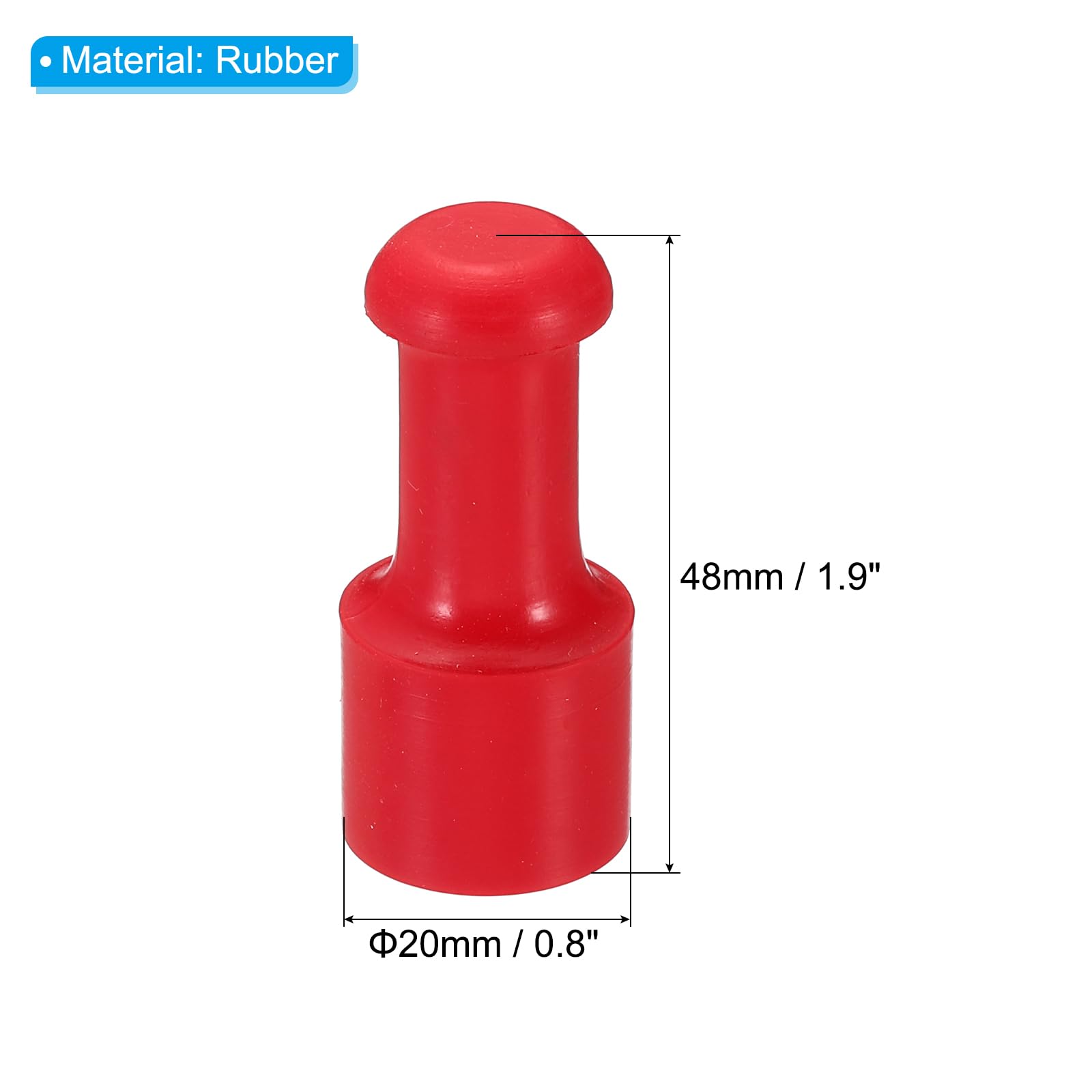 PATIKIL 20mm Stamp Rubber Round Handle, 5 Pack Rubber Knobs Stamp Mounts Drawer Pulls for Stamp Making DIY Crafting Scrapbooking Red - Image 2